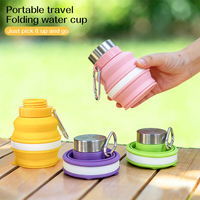 Bouteille d'Eau Pliable en Silicone Portable de 300 ml, Sans BPA, Anti-Fuite, Peu Encombrante, Idéale pour le Camping, les Voyages, l'École et les Enfants