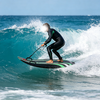 Planche de ski/surf aquatique pour adulte en fibre de carbone, motif vert et blanc, idéale pour la compétition - Essentiel pour les sports nautiques