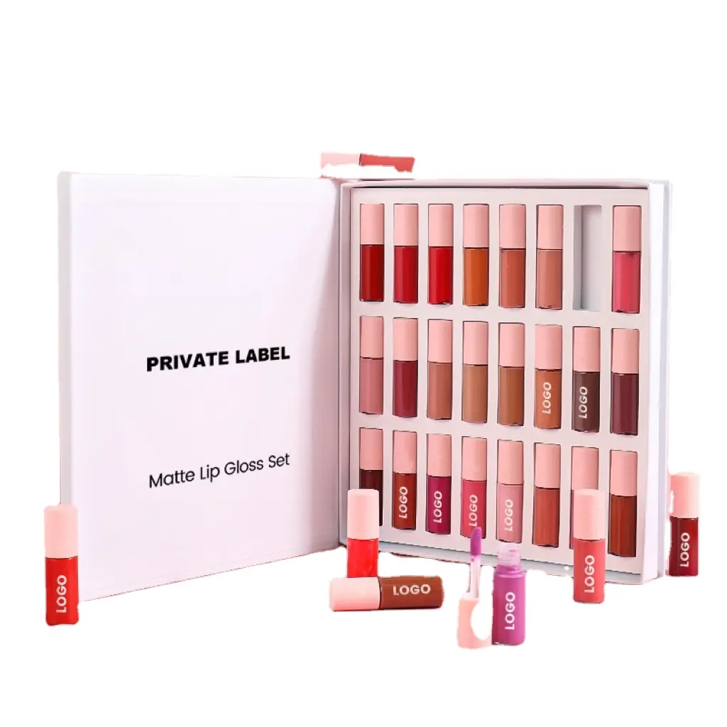 Private Label Lipgloss Set Gloss High Pigment Matte Impermeável Longa Duração Mini Batom Líquido Set