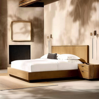 Lit en bois massif antique de luxe personnalisé, mobilier de chambre à coucher en bois de haute qualité