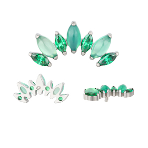 Piercing de Titanio ASTM F136 para <span class=keywords><strong>Oreja</strong></span> con 7 Piedras Naturales y Zirconia, Pendientes para <span class=keywords><strong>Tragus</strong></span>, Labio, Hélix, Lengua, Joyería Piercing - Product Image 5