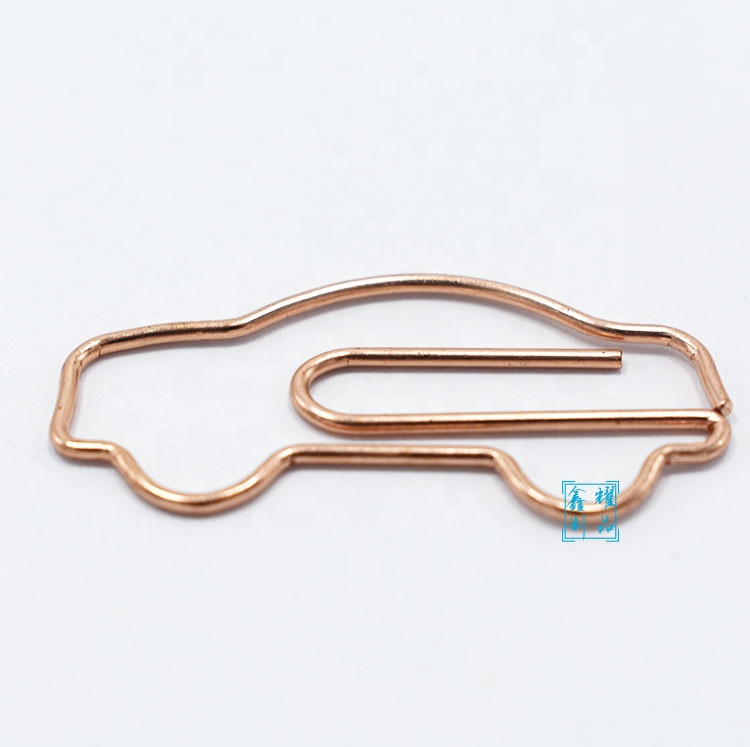 Зажим для бумаги в форме автомобиля под розовое золото с металлическим дизайном на заказ