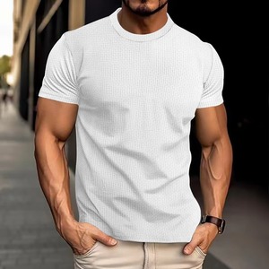 T-shirt da uomo <span class=keywords><strong>TKS</strong></span> per allenamento in palestra, in tessuto elasticizzato, vestibilità slim, ad asciugatura rapida, traspirante, pantaloncini sportivi casual in tessuto grezzo - Product Image 3