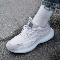 Nouvelles Chaussures Décontractées à Talon Élevé Invisible, Respirantes en Maille, à Semelle Épaisse, Noires, pour Usage Quotidien