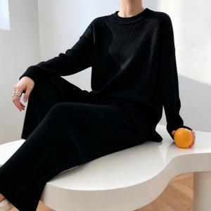 Maglione girocollo da <span class=keywords><strong>donna</strong></span>, set invernale in maglia due pezzi, abbigliamento <span class=keywords><strong>donna</strong></span>, set maglione <span class=keywords><strong>taglie</strong></span> <span class=keywords><strong>forti</strong></span>, direttamente dalla fabbrica - Product Image 3