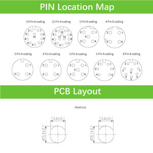 Conector de Plástico M12 de 4 Pines y 3 Pines, Conector Circular Moldeado Personalizado, Cable M8 Impermeable IP67 - Product Image 4