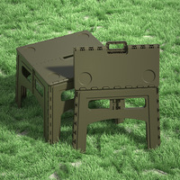 Table et tabourets pliants d'extérieur, ensemble portable de camping en plastique au design moderne et minimaliste, idéal pour les stands de vente, origine Chine