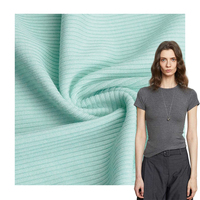 Tissu extensible en maille côtelée 2x2 en viscose modal écologique et biologique à séchage rapide, 60 GSM, poids moyen, pour t-shirts, cardigans et basiques printemps-été