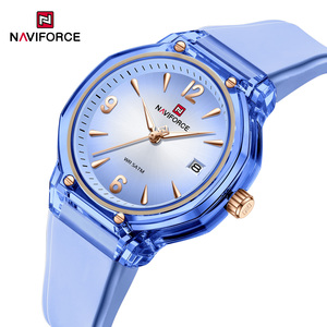 Montre-bracelet en silicone pour femme Naviforce 6110 avec logo personnalisé d'usine, étanche 50m, montre à quartz décontractée et tendance pour femme, originale - Product Image 6