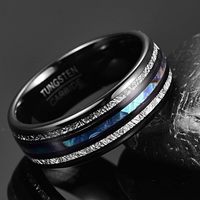 Bague de mariage en tungstène léger de luxe pour hommes et femmes, coquille d'ormeau, incrustation de météorite imitée, cadeau pour mariée