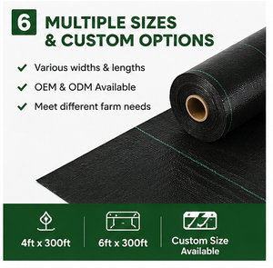 Toile paysagère résistante aux UV pour jardin et agriculture, tapis de couverture du sol <span class=keywords><strong>anti</strong></span>-mauvaises herbes haute résistance - Product Image 6