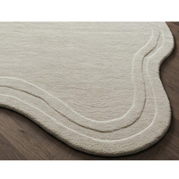 MAMATI Handmade Modern Luxury Hand-tufted Carpet Set in Ivory With Irregular Organic Shape Washable