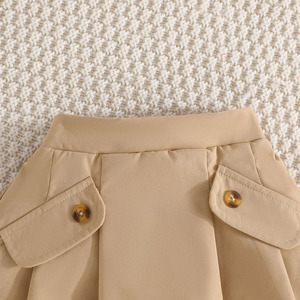 Ensemble de vêtements d'été pour filles en maille à manches longues et jupe plissée trois pièces pour filles - Product Image 3