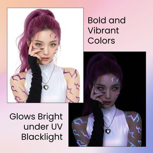 Tatuajes Temporales Faciales Color Morado de Movie Hunter para Cosplay, Pegatinas para Baile, Festivales y Fiestas - Product Image 1