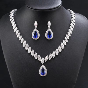 Rakol Sp057 Sang Trọng Teardrop Hình Dạng Nước Zircon Horse Eye CZ Vòng Cổ Bông Tai Trang Sức Set Dubai Đám Cưới Sang Trọng Phụ Nữ Trang Sức Set - Product Image 2