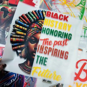 Pegatina de Transferencia Térmica DTF del Día de la Liberación Negra, Ecológica, Tamaño para Planchar, Impresión en Material PET Lavable para Uso en Prendas - Product Image 4