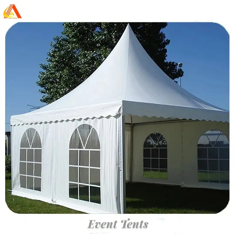 Tenda Pagoda tahan UV, kanopi Pvc putih struktur paduan aluminium 3x3 4x4 5x56x6