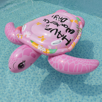 Chaise longue pliante gonflable adulte pour tortue de mer rose, radeau flottant à la dérive, cercle de natation ludique