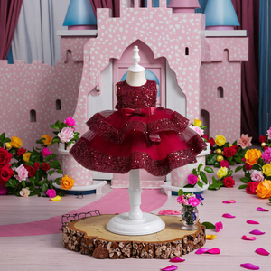 Vestido de Navidad para <span class=keywords><strong>niña</strong></span>, primer paseo, fiesta de cumpleaños, Princesa, <span class=keywords><strong>bautizo</strong></span>, tutú sin mangas con lentejuelas para niños, traje de Año Nuevo - Product Image 1