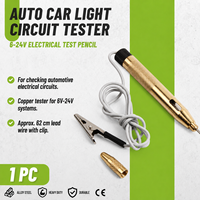 Testeur de circuit automobile 6V 12V 24V, sonde de tension en cuivre avec pince crocodile pour réparation électrique de voitures et camions