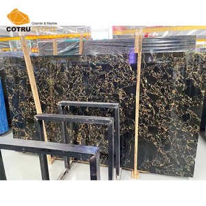 Mármol Negro Portoro <span class=keywords><strong>Afgano</strong></span> Natural al por Mayor, con Diseño de Flores Doradas, Pulido, Tamaño Personalizado, Losa Grande para Piso, Pared, Sala de Estar, Escaleras - Product Image 3