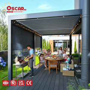 Pérgola de 3x3m, 3x4m, 4x6m, Estructura de Sombra Exterior Independiente para Patio y Jardín con Función de Detección de Lluvia - Product Image 1
