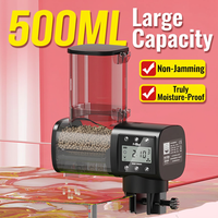 Distributeur automatique intelligent de nourriture pour poissons suspendu, grande capacité 500 ml, distributeur programmable en plastique pour aquarium et poissons ornementaux