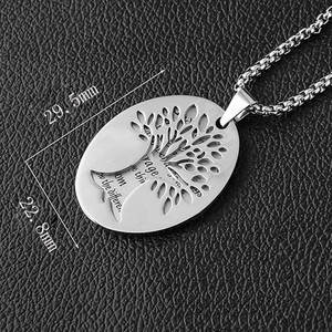 Collar con Colgante <span class=keywords><strong>de</strong></span> Acero Inoxidable <span class=keywords><strong>de</strong></span> Dos Piezas con Oración <span class=keywords><strong>de</strong></span> Serenidad y Árbol <span class=keywords><strong>de</strong></span> <span class=keywords><strong>la</strong></span> <span class=keywords><strong>Vida</strong></span> Recortado - Product Image 5