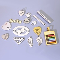 Pendentifs en acier inoxydable 316L gravables au laser, finition miroir, apprêts pour bijoux, conception personnalisée, vente en gros d'usine, OEM ODM