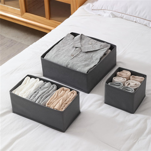 Boîte <span class=keywords><strong>de</strong></span> rangement pliable rectangulaire pour chaussettes, organiseur <span class=keywords><strong>de</strong></span> sous-vêtements pliable pour coiffeuse, en tissu non tissé, 10-20L - Product Image 5