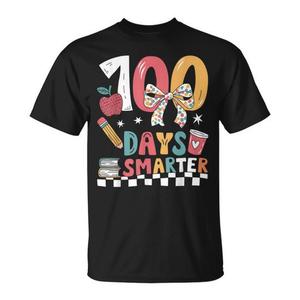 Camiseta Promocional con Lazo Coqueta para Niñas, Feliz Cumpleaños Escolar de 100 Días, Camiseta para Celebrar los 100 Días de Escuela - Product Image 1