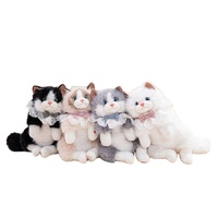 Nouvelle Peluche Chat Réaliste Qui Moaie, Sac de Transport Chat Ragdoll, Poupée en Peluche Réconfortante, Cadeau pour Toutes Occasions, Sac de Transport Animal en Peluche