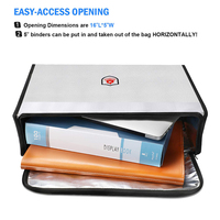 Sac de sécurité ignifuge pour documents, grand coffre-fort isotherme verrouillable, sacs de sécurité domestiques, sac à argent étanche, revêtement en silicone noir