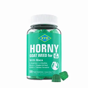 Oem nhãn hiệu riêng Horny Goat Weed epimedium Gummies Maca L-Arginine BCAA cơ bắp năng lượng miễn dịch hỗ trợ tùy chỉnh Gummies