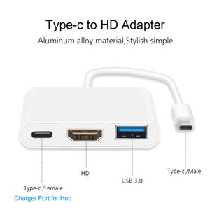 Câble adaptateur de charge 3 en 1 Type C vers <span class=keywords><strong>USB</strong></span> 3.0 HDTV Hub <span class=keywords><strong>USB</strong></span>-C 3.1 pour <span class=keywords><strong>Macbook</strong></span> <span class=keywords><strong>Air</strong></span> Pro Huawei Mate10 Samsung S8/9/10 - Product Image 6