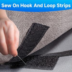 Bande auto-agrippante noire et blanche en nylon, entièrement personnalisable, brodée, à une face, pour accessoires de couture et vêtements - Product Image 2