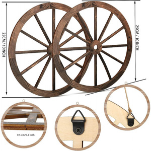 Cross-border best-selling American country style <b>wheel</b> decoration wall hanging, Nordic style ins home decoration, round retro - Product Image 2