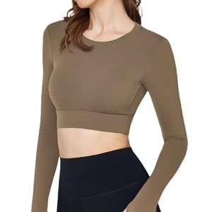 Advanced Style <b>Women's</b> Yoga Tops Lightweight Slim Fit Long Sleeved Breathable Print Summer Fitness Sportswear Chest Cushion Sexy - Product Image 6