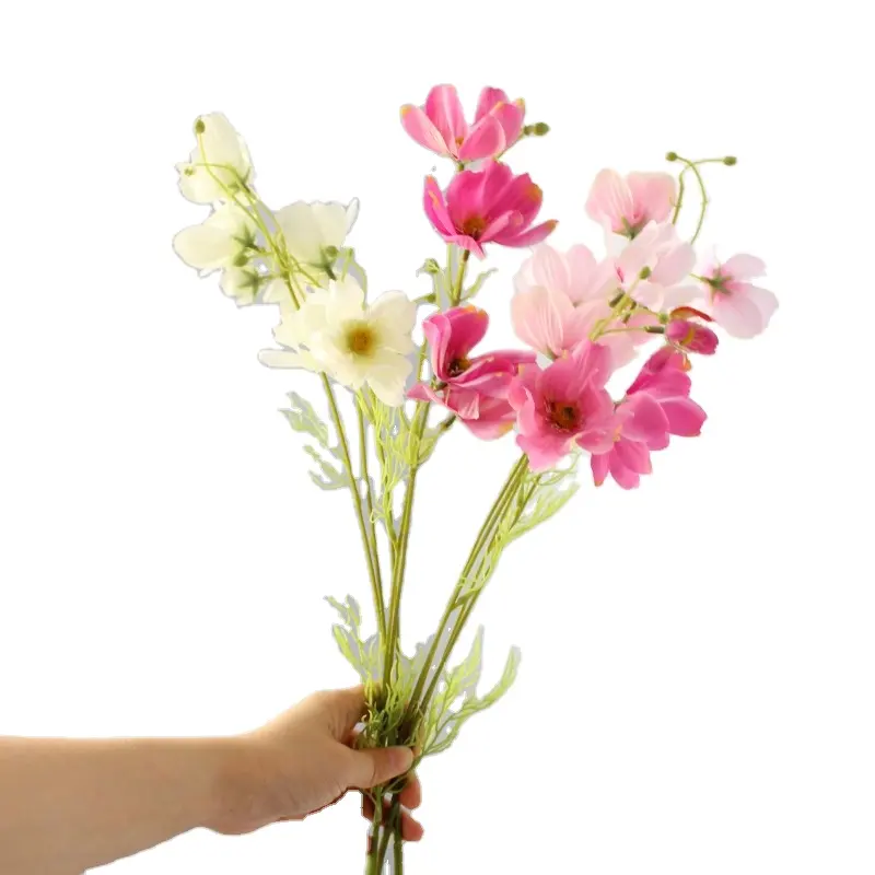 Mùa 6 Đầu Mini Coreopsis Hoa Trang Trí Nội Thất Hoa Lụa Với Nhựa Gốc Nhân Tạo Hoa Và Cây