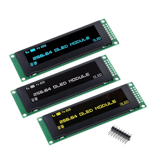2.8 Inch OLED Display 256*64 25664 Dots Graphic LCD Module Display Screen LCM Screen SSD1322 Controller Support SPI