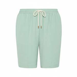 Short d'été 100% coton pour femmes de qualité supérieure décontracté taille haute respirant conception unie avec décoration élégante en fourrure d'arc personnalisable - Product Image 1