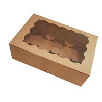 Boîte d'emballage pour cupcakes, desserts, tartes aux œufs, muffins, pique-nique, avec fenêtre