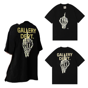 Hoge Kwaliteit Op Maat Katoen Korte Mouwen T-Shirt Witte Hoodie Paar Hals 260 Gram Merk Kwaliteit Foam Print Galerij Offs - Product Image 1