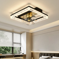 Lustre à ventilateur en cristal de luxe à la mode et simple pour le salon et la salle à manger
