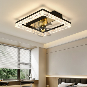 Ánh sáng đèn quạt pha lê sang trọng thời trang và đơn giản phòng khách nhà và phòng ăn Đèn chùm quạt điện - Product Image 2