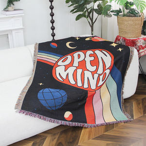 Manta <span class=keywords><strong>de</strong></span> Tapiz Tejida con Diseño Personalizado, Moderno y Cósmico, Manta Jacquard Psicodélica para Decoración del Hogar - Product Image 2