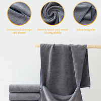Serviette de sport multifonctionnelle en microfibre tricotée écologique, séchage rapide, absorption de la transpiration, tapis d'exercice carré, vente en gros