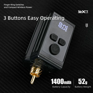 Alimentation pour <span class=keywords><strong>tatouage</strong></span> WX-1 PLUS, batterie rechargeable avec interrupteur à anneau, <span class=keywords><strong>kit</strong></span> d'alimentation sans fil - Product Image 2