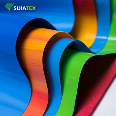 High Tensile Strength Semi-Glossy PVC Coated Tarpaulin Outdoor Tent Cover Material with Blackout Feature for Industries