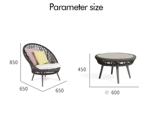 Đồ Gỗ Ngoài Trời bàn trà ba mảnh thiết lập tiếp xúc với mái mây Bàn và ghế - Product Image 2